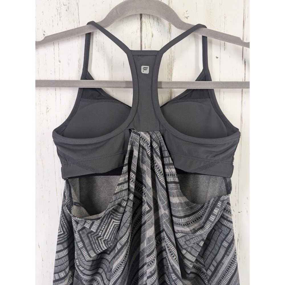 Fabletics Size Medium Gray Black‎ Norwalk Taos Print Active Tank Top - Picture 6 of 6
